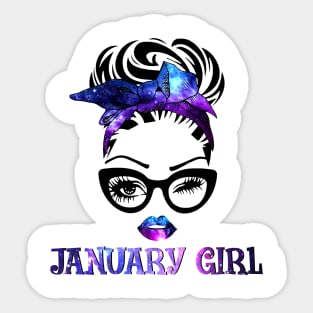 January Girl Galaxy Sticker